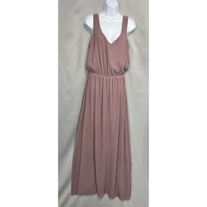 show me your mumu Womens‎ v neck sleeveless mauve maxi /bridesmaid dress Size XL